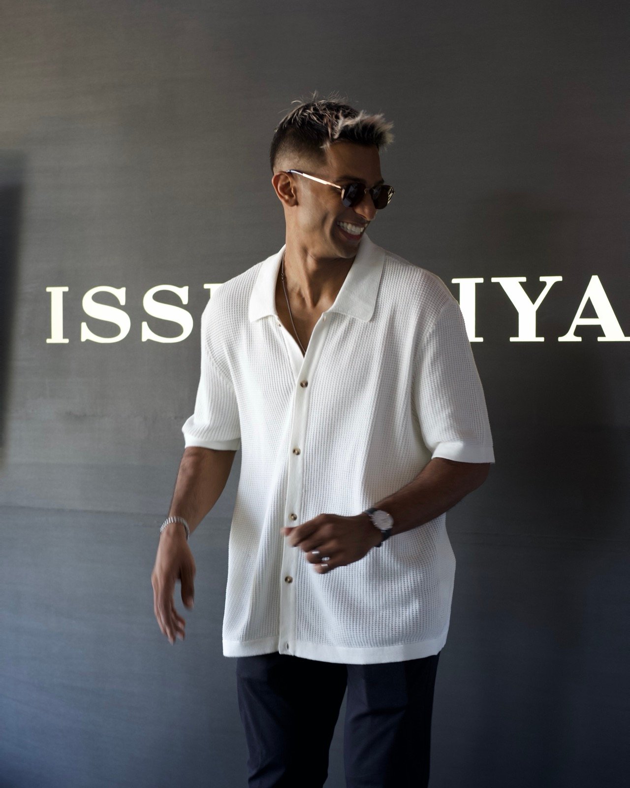 Theebaan G at an Issey Miyake fragrance event